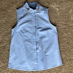 J. Crew Blue Sleeveless Blouse